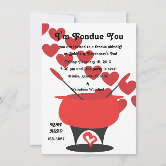 Invitation Je suis Fondue Vous (Devant)