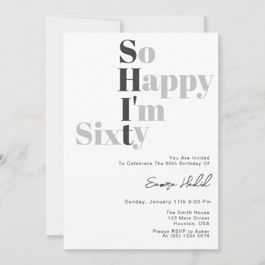 Invitation Je suis heureux d'avoir 50e fête d'anniversaire (Devant)