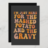 Invitation Je suis juste ici pour la dinde drôle de purée  (Devant / Derrière)