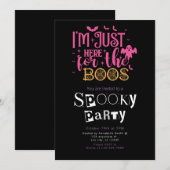 Invitation Je suis juste ici pour la fête d'Halloween Boos (Devant / Derrière)