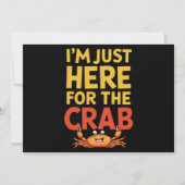 Invitation Je suis juste ici pour le Crab amusant amoureux de (Devant)