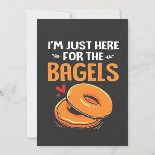 Invitation Je suis juste ici pour les bagels de nourriture ju