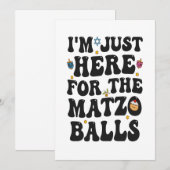 Invitation Je suis juste ici pour les matzo balls drôle Hanuk (Devant / Derrière)