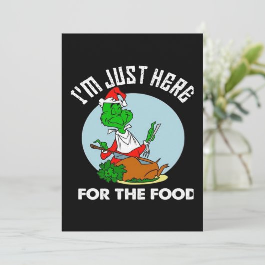 Invitation Je suis juste là pour la nourriture (Debout devant)