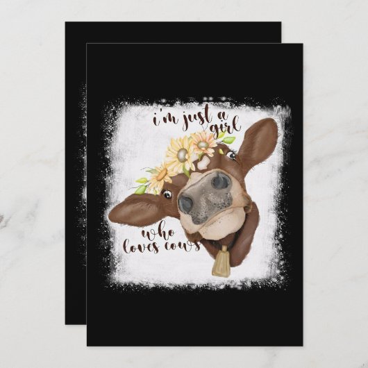 Invitation Je Suis Juste Une Fille Qui Aime Les Vaches Bleach (Devant / Derrière)