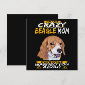 Invitation Je suis la folle maman Beagle (Devant / Derrière)