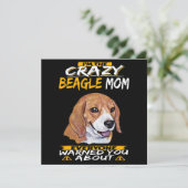 Invitation Je suis la folle maman Beagle (Debout devant)