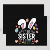 Invitation Je suis la soeur Bunny Easter Family Matching (Devant / Derrière)