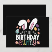 Invitation Je suis L'Anniversaire Bunny Famille de Pâques (Devant / Derrière)