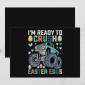 Invitation Je suis prêt à écraser les oeufs de Pâques Monster (Devant / Derrière)