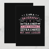 Invitation Je Suis Professeur De Géographie (Devant / Derrière)