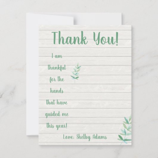 Invitation Je suis reconnaissant pour les mains qui m'ont gui (Devant)