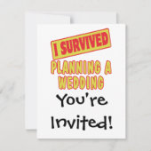 INVITATION JE SUIS SURVIVANT À L'ORGANISATION D'UN MARIAGE (Devant)