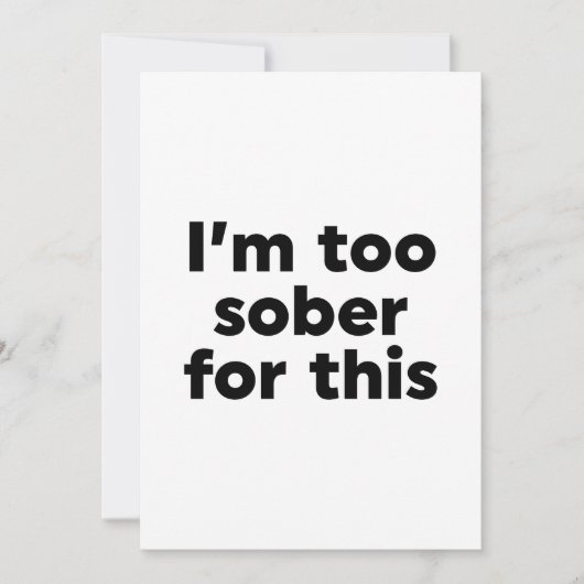 Invitation Je suis trop sobre pour ça (Devant)