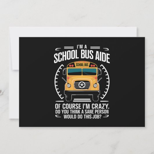 Invitation Je suis un aide d'autobus scolaire drôle de rentré (Devant)