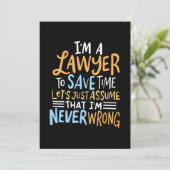 Invitation Je suis un avocat pour vous faire gagner du temps (Debout devant)