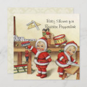 Invitation Je suis un cadeau de Noël Baby, accessoires de dou (Devant / Derrière)