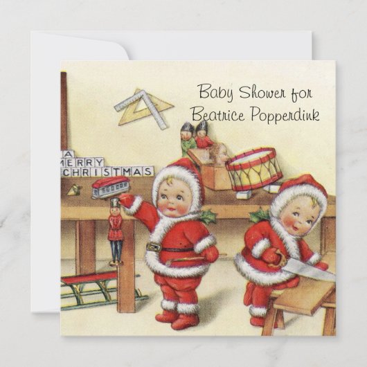 Invitation Je suis un cadeau de Noël Baby, accessoires de dou (Devant)