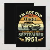 Invitation Je suis un classique américain fait en septembre 1 (Devant / Derrière)