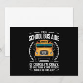 Invitation Je suis un(e) assistant(e) d'autobus scolaire humo (Devant / Derrière)