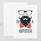 Invitation Je suis un Hipster (Devant / Derrière)