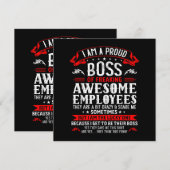 Invitation Je suis un patron fier d'employés absolument génia (Devant / Derrière)