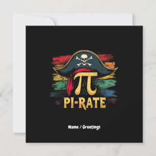 Invitation Je suis une Pirate Pi Day Une drôle d'aventure mat