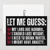 Invitation je suppose que mes laboratoires sont normaux (Devant / Derrière)