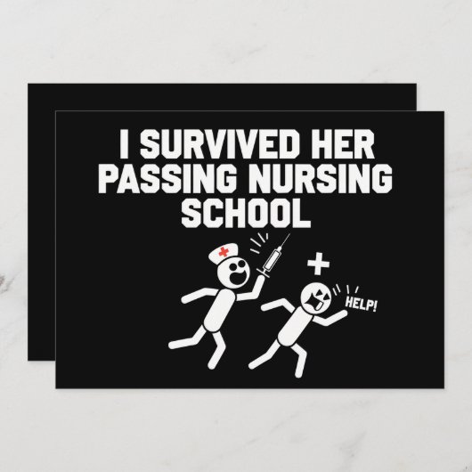 Invitation Je Survivrai à Son Passage École D'infirmiers Infi (Devant / Derrière)
