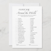 Invitation Je t'aime autour du monde Fête des mariées de jeu (Devant)