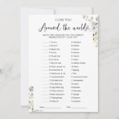 Invitation Je t'aime autour du monde Fête des mariées de jeu (Devant)