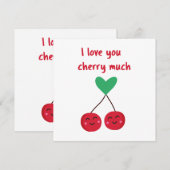 Invitation Je t'aime beaucoup Cherry Valentine (Devant / Derrière)