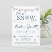Invitation Je t'aime beaucoup neiger ! Baby shower à neige (Debout devant)