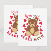 Invitation Je t'aime beaucoup pour la Saint-Valentin (Devant / Derrière)