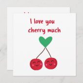 Invitation Je t'aime Cherry Beaucoup Valentine (Devant / Derrière)