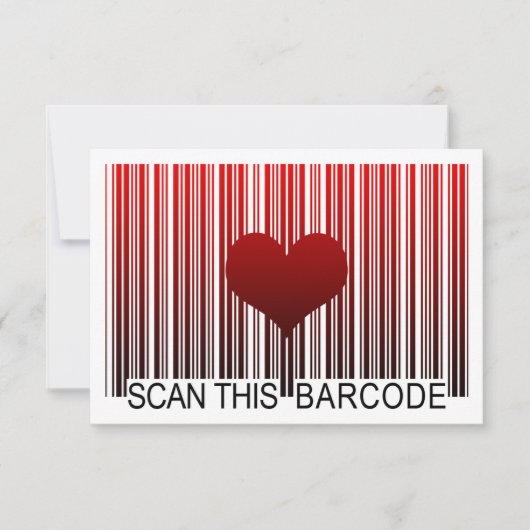 INVITATION JE T'AIME CODE BARRES (Devant)