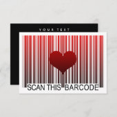 INVITATION JE T'AIME CODE BARRES (Devant / Derrière)