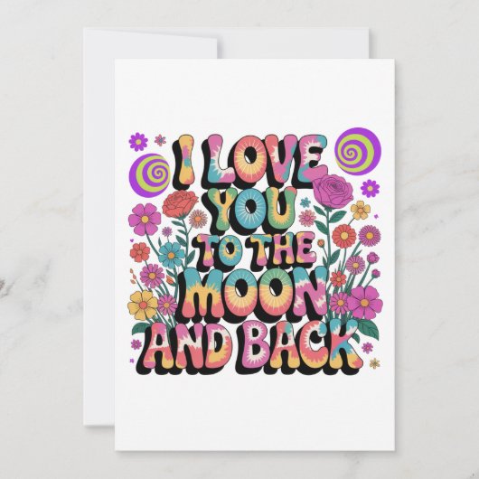 Invitation Je t'aime de la lune et retour (Devant)