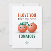 Invitation Je t'aime de la tête aux tomates (Devant)