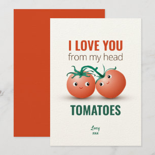 Invitation Je t'aime de la tête aux tomates