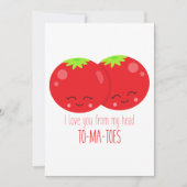Invitation Je T'Aime De Ma Tête Tomates (Devant)