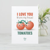 Invitation Je t'aime de mes tomates à la tête (Debout devant)