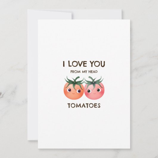 Invitation Je t'aime de mon coeur tomates Valentines couple (Devant)