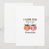 Invitation Je t'aime de mon coeur tomates Valentines couple (Devant / Derrière)