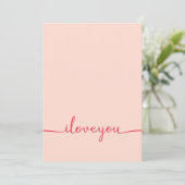 Invitation Je t'aime en rouge (Debout devant)