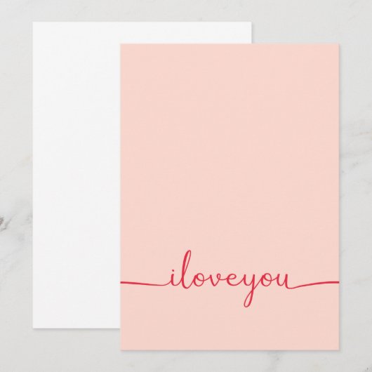 Invitation Je t'aime en rouge (Devant / Derrière)