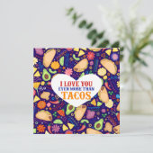 Invitation "Je t'aime encore plus que les tacos" Mini Imprimé (Debout devant)
