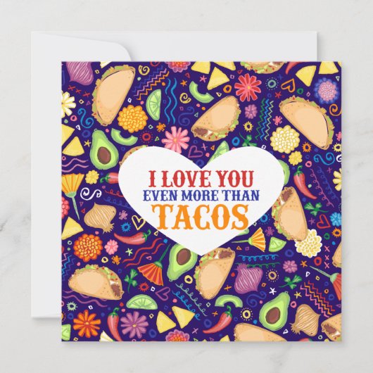 Invitation "Je t'aime encore plus que les tacos" Mini Imprimé (Devant)
