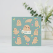 Invitation Je T'Aime, Illustration Marmotte (Debout devant)