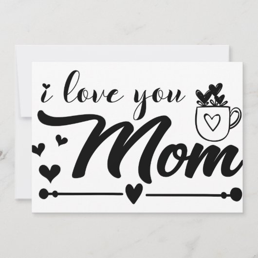 Invitation Je t'aime maman (Devant)